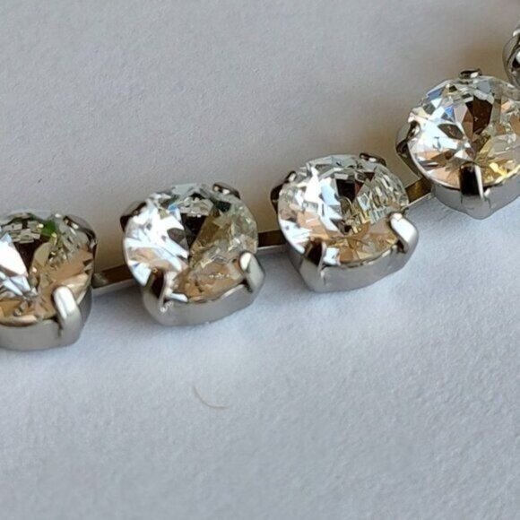 Sorrelli Mara Crystal Statement Necklace Silver Tone Party Bling Prom Cocktail - Picture 6 of 8